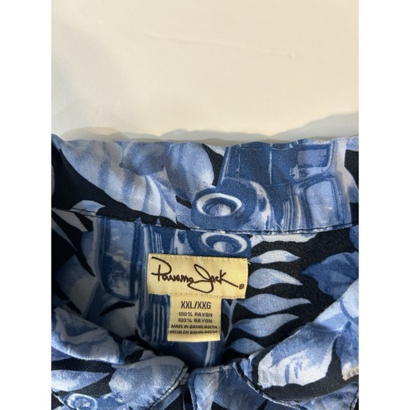 Panama Jack‎ Vintage Hawaiian Shirt Floral Car Print Camp Beach Blue XXL/XXG - Picture 3 of 3